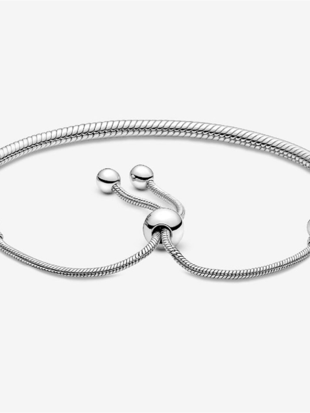 Adjustable Silver Snake Chain Slider Bracelet
